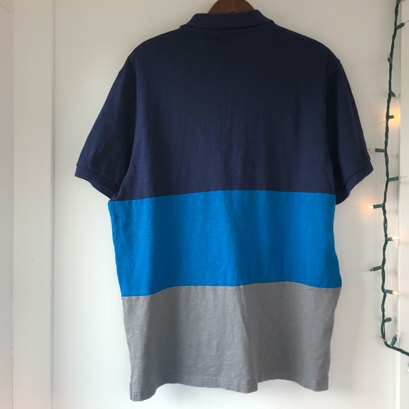 🏳️🌈NWOT- Blue & Grey Color-block Jersey Polo - Picture 4 of 6